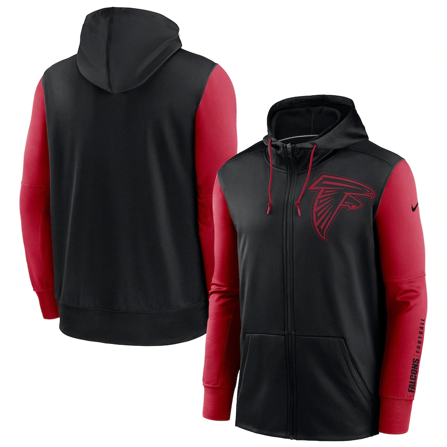 NFL Nike Atlanta Falcons Black Red Fan Gear Mascot Performance FullZip Hoodie